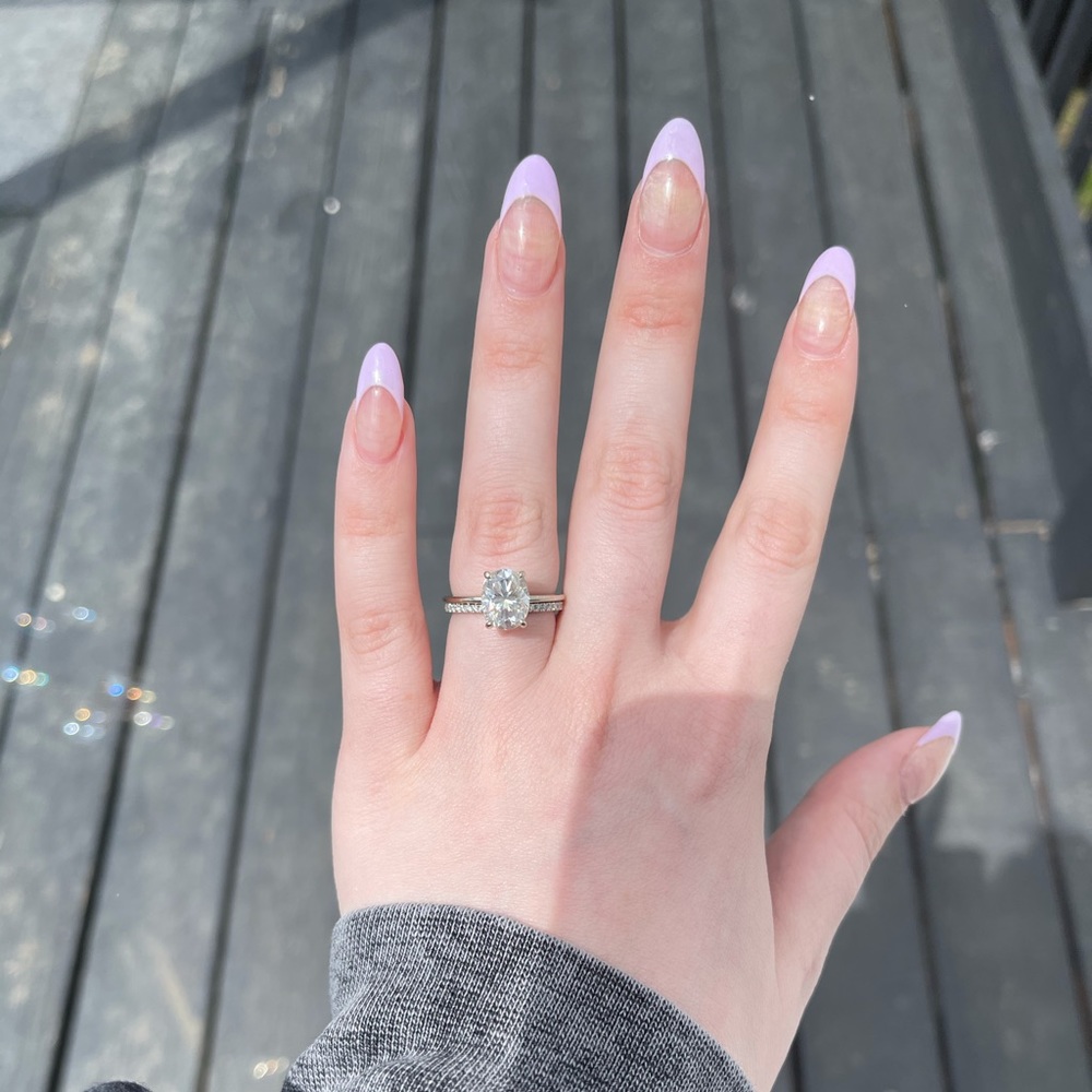 3ct moissanite oval ring